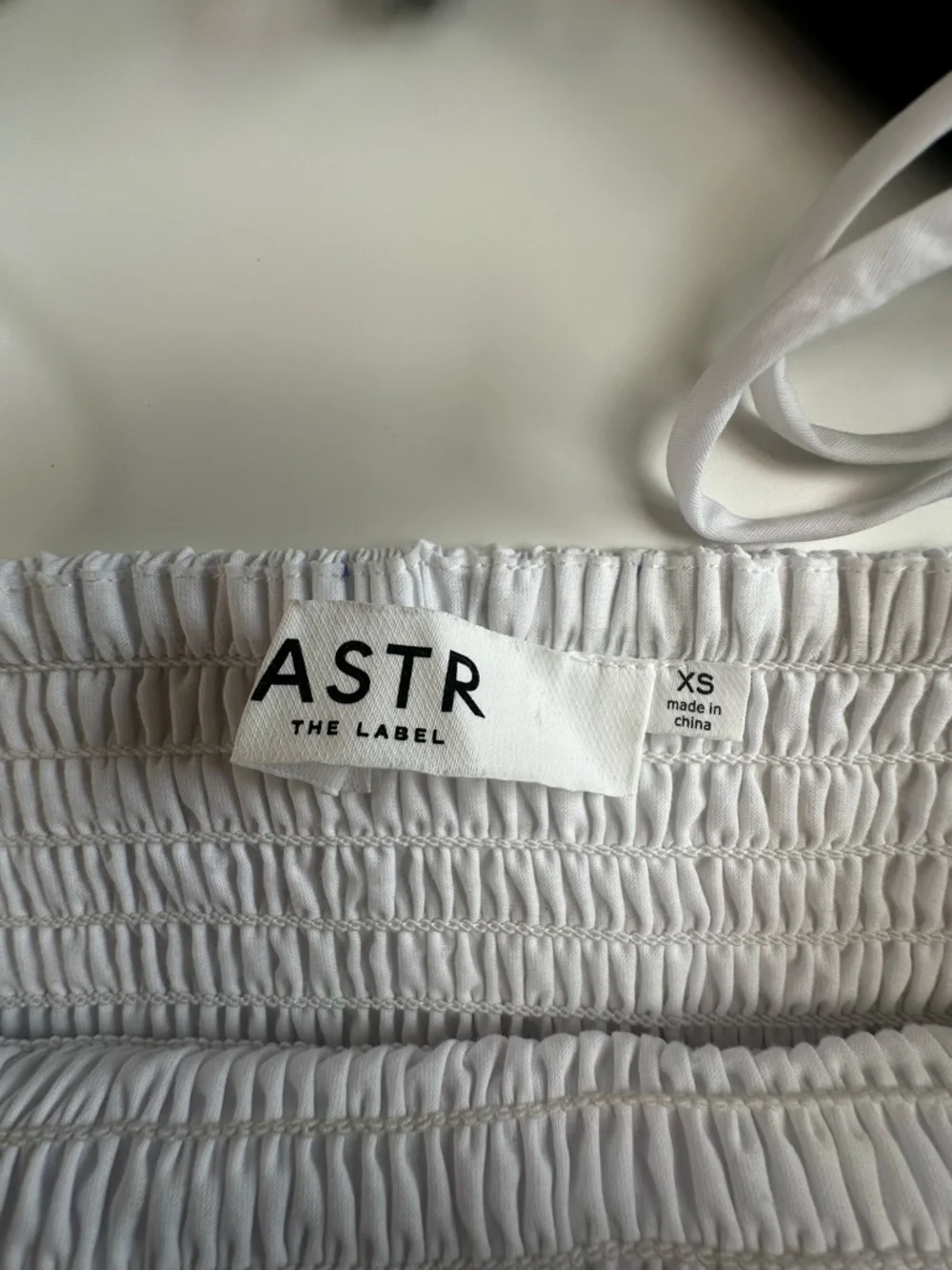 Astr White Smocked Midi Dress with Spaghetti Straps - Picture 5 of 6